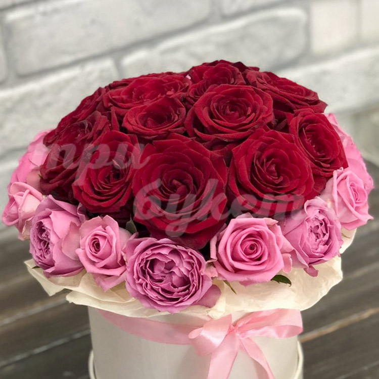 Букет в коробке «Данка» (крупный план)